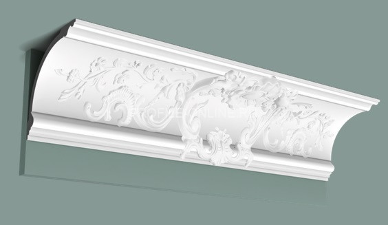 Потолочный плинтус Orac Decor Purotouch C338A белого цвета из полиуретана 184х184 мм 200 см