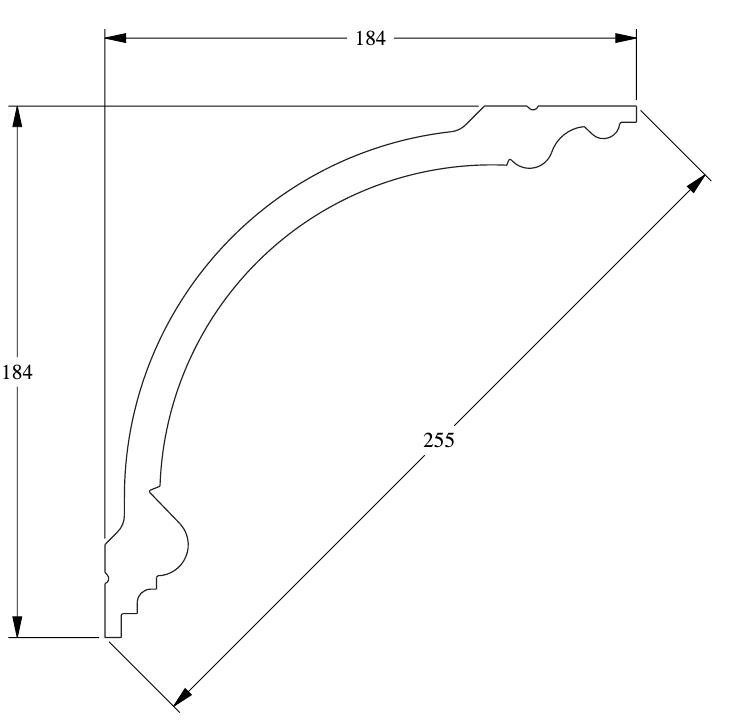 Потолочный плинтус Orac Decor Purotouch C338A белого цвета из полиуретана 184х184 мм 200 см