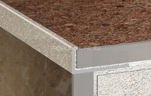 Алюминиевый L-образный профиль 10 мм ПО-Г10 серый муар 2,7 м