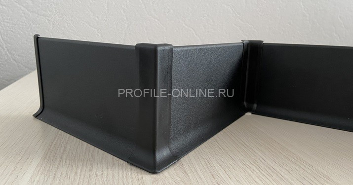 Плинтус напольный алюминиевый 100 мм ПЛ-100 черный муар 3 м