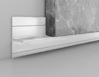 Теневой плинтус скрытого монтажа алюминиевый ПО-146 без покрытия 2,7 м