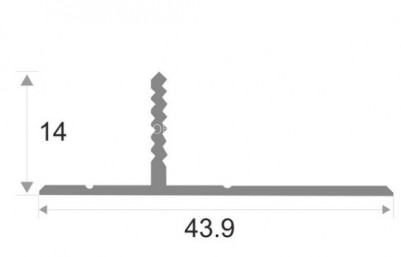 Теневой плинтус скрытого монтажа алюминиевый ПО-146 без покрытия 2,7 м