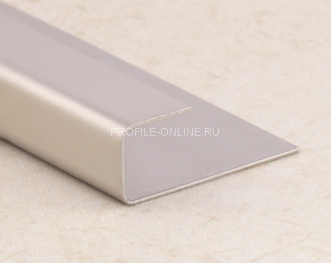 П-профиль окантовочный из нержавеющей стали SB203-10H серебро глянец 2,7 м