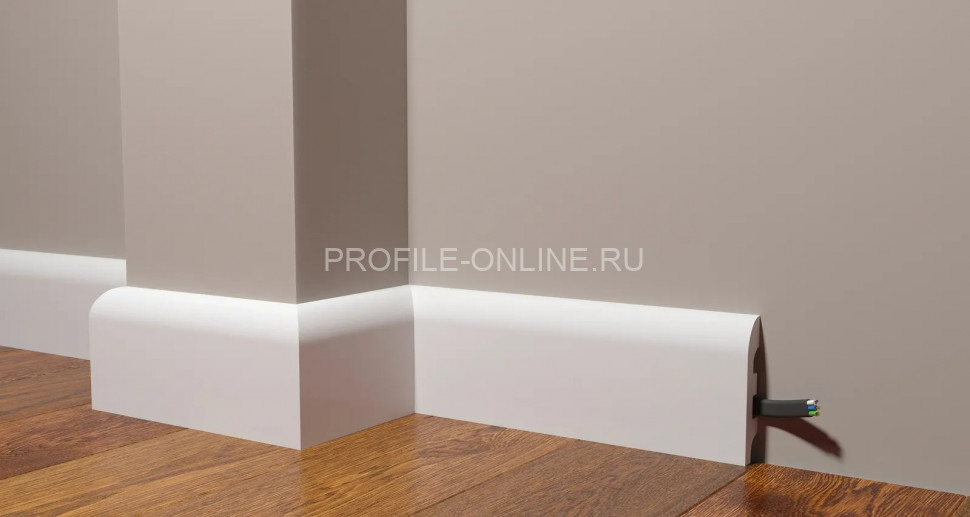 Напольный плинтус 99х21 мм Decor-Dizayn DD41 полистирол белый, под покраску 2 м