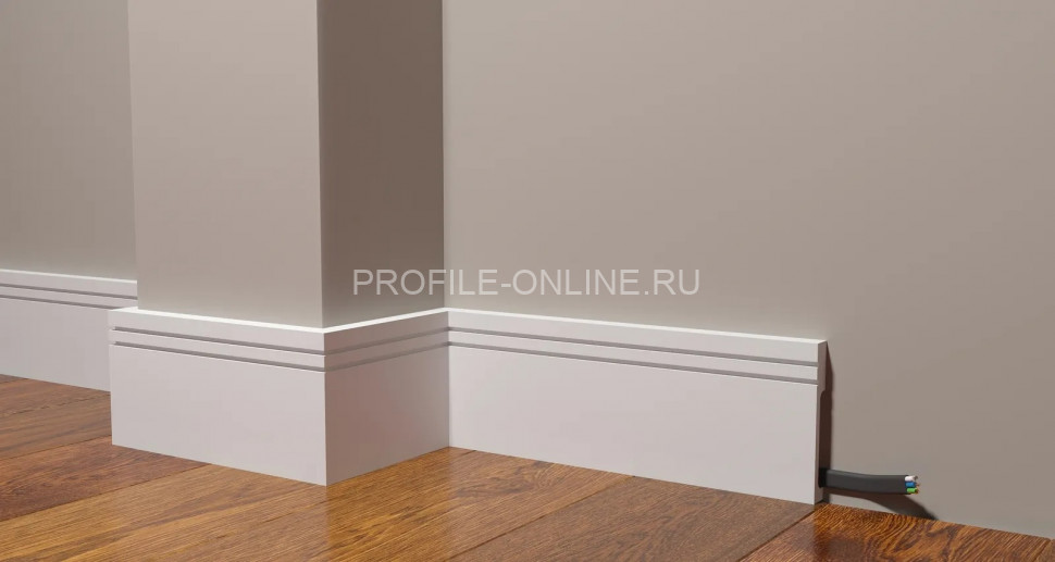 Напольный плинтус 100х15 мм Decor-Dizayn DD719 полистирол белый, под покраску 2 м