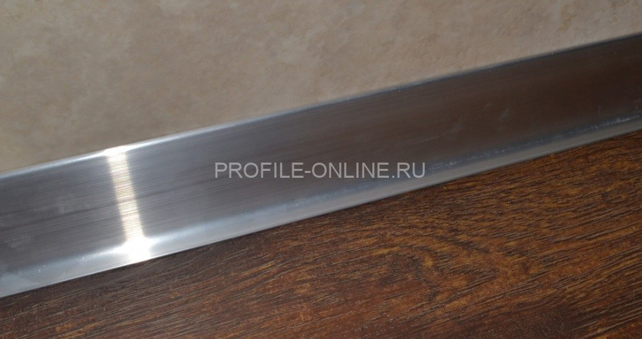 Плинтус напольный алюминиевый 80 мм ПТ-79/15 сырой 3 м