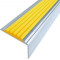 Алюминиевый угловой противоскользящий порог с резиновой вставкой 20х38 мм АУ-38 без покрытия желтый 3 м
