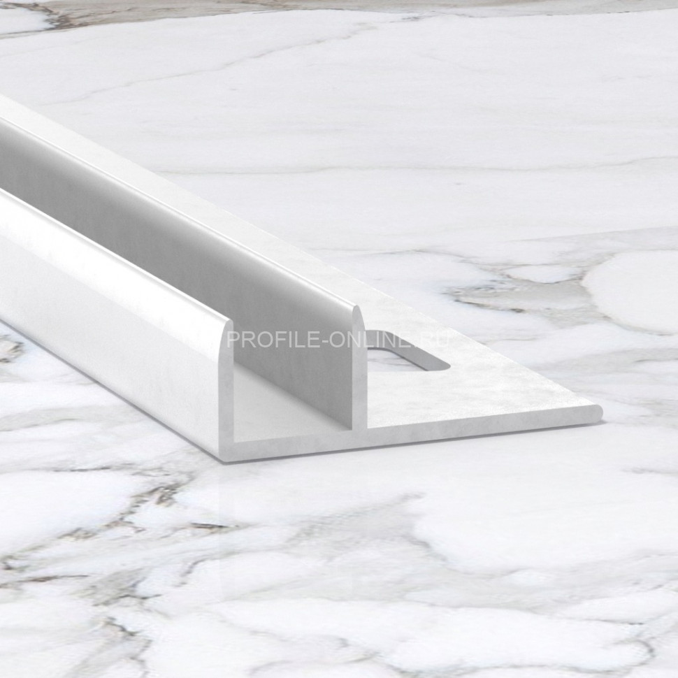 Алюминиевый П-образный профиль для стекла 10х10 мм ПО-211 серебро глянец 2.7 м