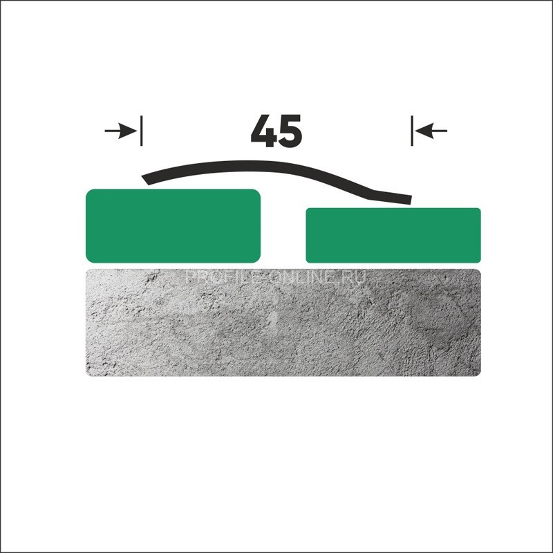 Нержавеющий разноуровневый порог стальной 45 мм FAP 4 M сатинированная сталь 270 см