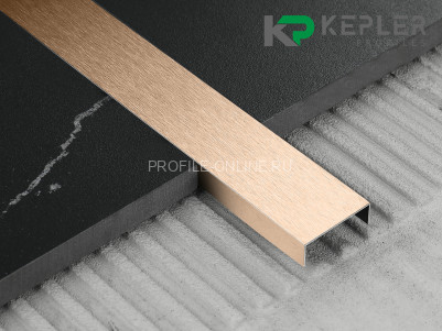 П-образный профиль 10х30 мм из нержавеющей стали SS 304 FSUP30-RS S.S.304 розовое золото сатинированное 2.7 м