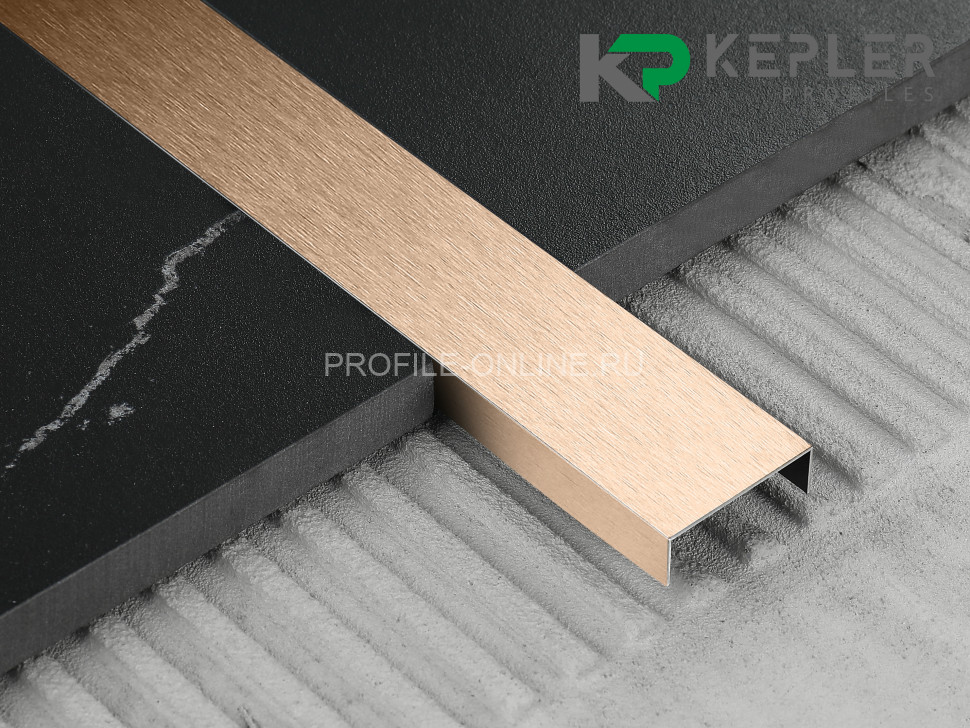 П-образный профиль 10х30 мм из нержавеющей стали SS 304 FSUP30-RS S.S.304 розовое золото сатинированное 2.7 м