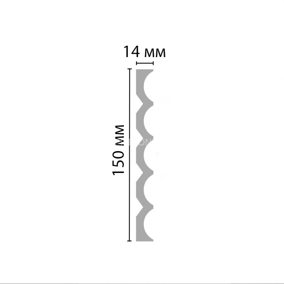 Стеновая декоративная панель 3D Decomaster D303 Дюропрофиль 150х14х2900 мм белая под покраску