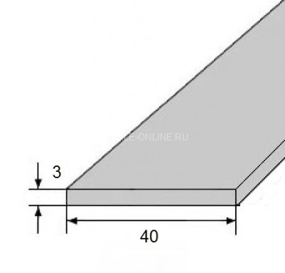 Алюминиевая полоса 40х3 мм 3 м