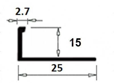 Латунный L-профиль гибкий TRD 150 ON 15 полированный 2,7м