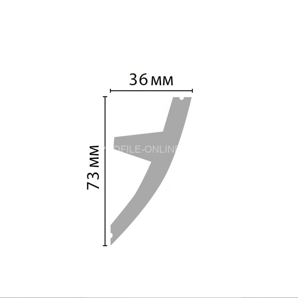 Плинтус потолочный гладкий под подсветку DECOMASTER D502 ДМ (73x36x2000) ударопрочный, белый, под покраску