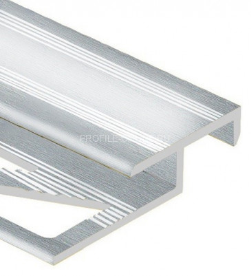 Алюминиевый Т-образный профиль закладной лестничный 20х10 мм PV51-03 серебро блестящее 2,7 м