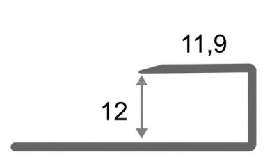 Алюминиевый П-образный профиль окантовочный гибкий ПО-П12 черный матовый 2,7 м