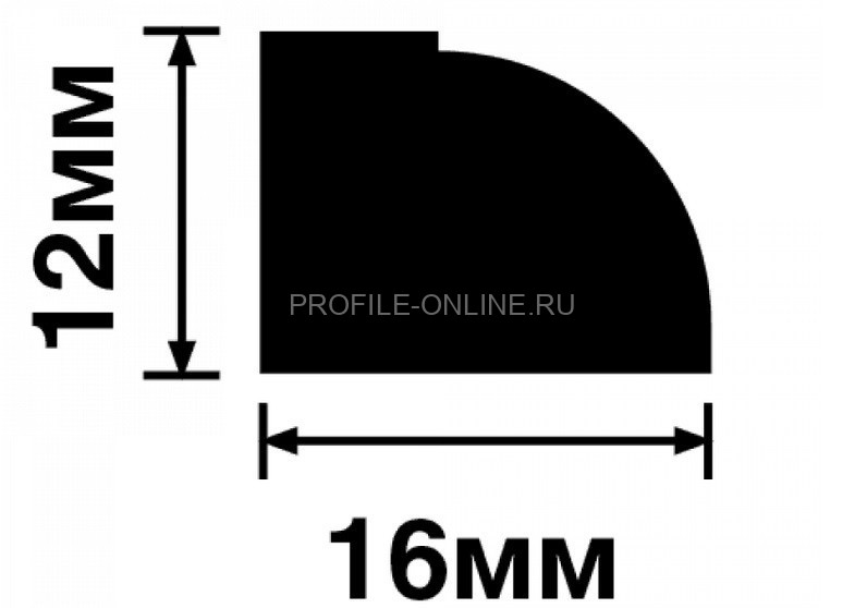 Молдинг 12х16 мм 16х12 мм HiWood D16V1 белый 270 см
