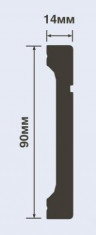 Напольный плинтус 14х90 мм HiWood B90V1L белый 200 см