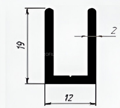 Алюминиевый П-образный профиль 12х19 мм анодированный под ЛДСП панель Диал черный 3 м