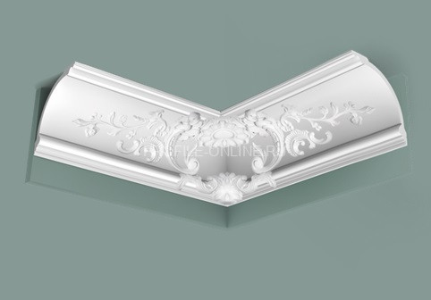 Потолочный плинтус Orac Decor Purotouch C338B белого цвета из полиуретана 184х184 мм 200 см