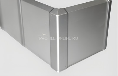 Уголок внешний для плинтуса Евротрим F-100 алюминий серебро