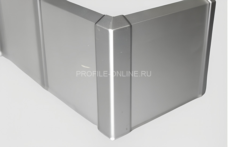 Уголок внешний для плинтуса Евротрим F-100 алюминий серебро