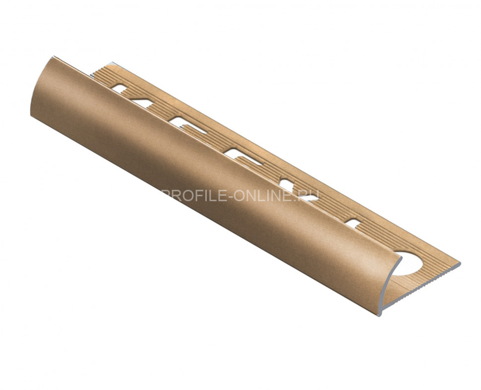 С-образный профиль алюминиевый для плитки 10 мм NEEXY PV17-05 BG золото блестящее 2.7 м