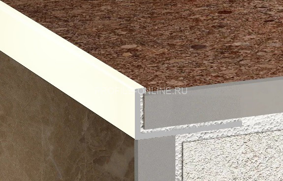 Алюминиевый L-образный профиль 10 мм ПО-Г10 слоновая кость 2,7 м