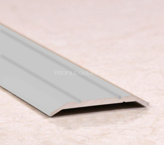 Алюминиевый порог одноуровневый с насечками 25 мм ПО-25 серебро матовое 2,7 м