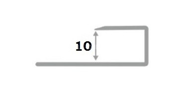 П-профиль окантовочный из нержавеющей стали SB203-10H серебро глянец браш 2,7 м