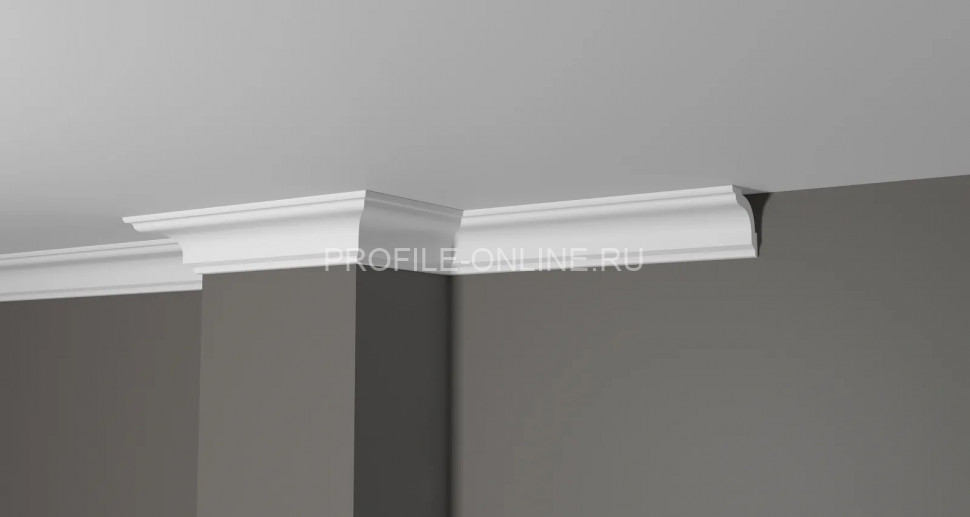 Декоративный плинтус для потолка 50х50 мм Decor-Dizayn DD42 полистирол белый, под покраску 2 м