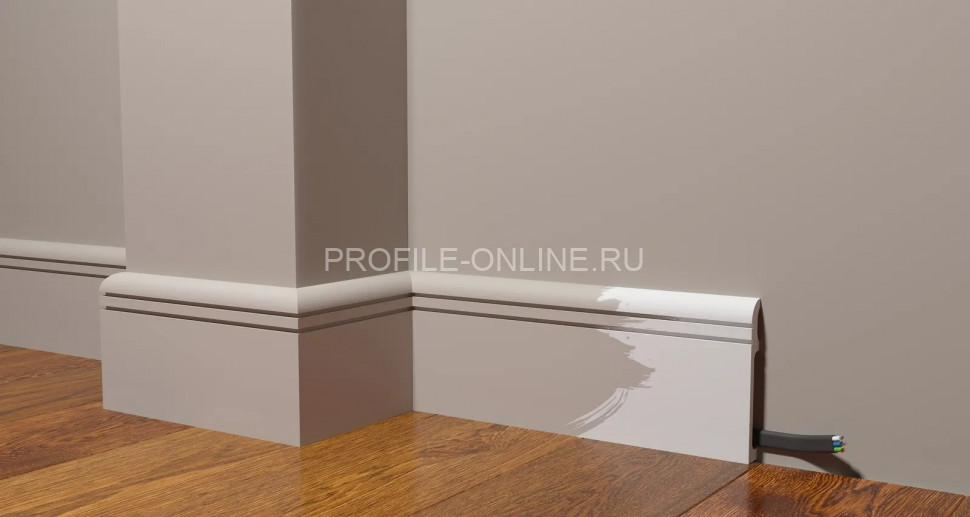 Напольный плинтус 110х15 мм Decor-Dizayn DD721 полистирол белый, под покраску 2 м