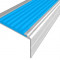 Алюминиевый угловой противоскользящий порог с резиновой вставкой 26х50 мм АУ-50-Анод серебро-голубой 3 м
