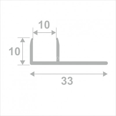 Алюминиевый П-образный профиль для стекла 10х10 мм ПО-211 серебро матовое 2.7 м