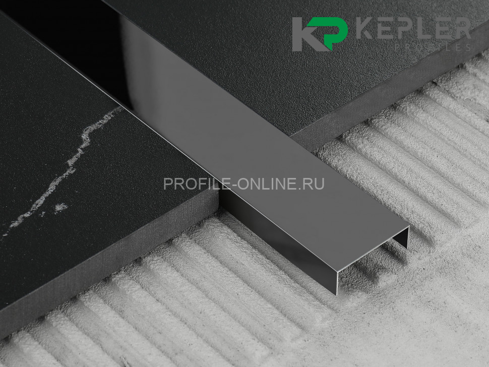 П-образный профиль 10х30 мм из нержавеющей стали SS 304 FSUP30-BP S.S.304 черный полированный 2.7 м