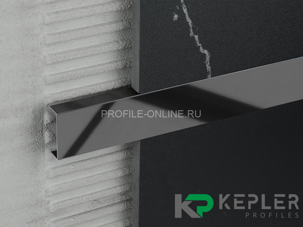 П-образный профиль 10х30 мм из нержавеющей стали SS 304 FSUP30-BP S.S.304 черный полированный 2.7 м