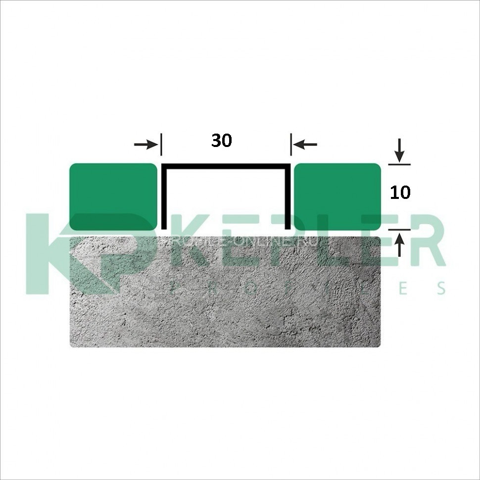 П-образный профиль 10х30 мм из нержавеющей стали SS 304 FSUP30-BP S.S.304 черный полированный 2.7 м