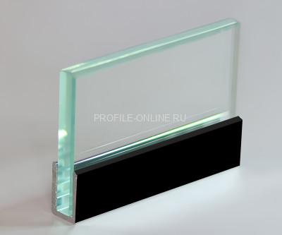 П-профиль 9 мм из алюминия для стекла ПО-145 черный матовый 2.7 м
