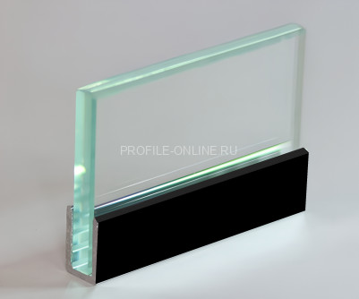 П-профиль 9 мм из алюминия для стекла ПО-145 черный матовый 2.7 м