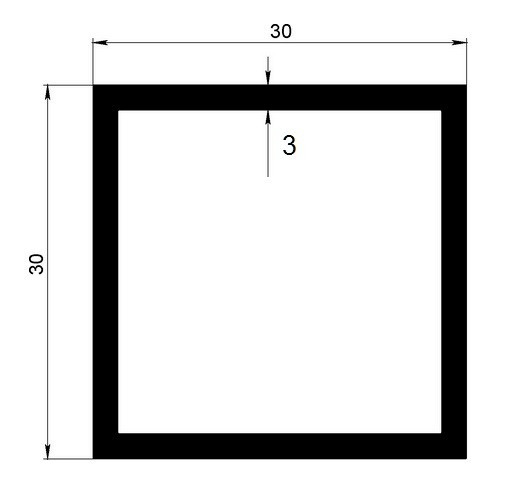 Алюминиевый бокс квадратный 30х30х3 мм 3 м