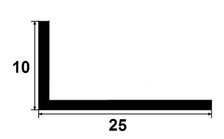 Латунный уголок разнополочный 25х10 PL 25x10 OS шлифованный 3м