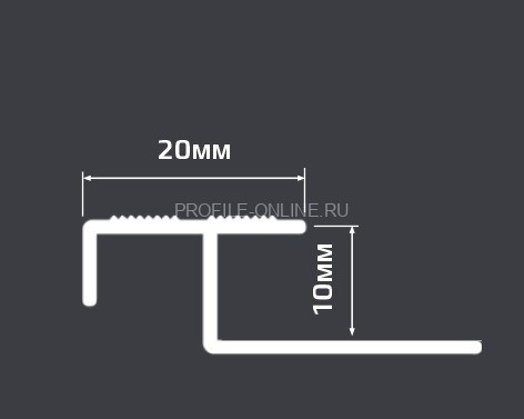 Алюминиевый Т-образный профиль закладной лестничный 20х10 мм PV51-04 золото матовое 2,7 м