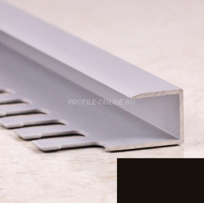 Алюминиевый П-образный профиль окантовочный гибкий ПО-П7 черный матовый 2,7 м