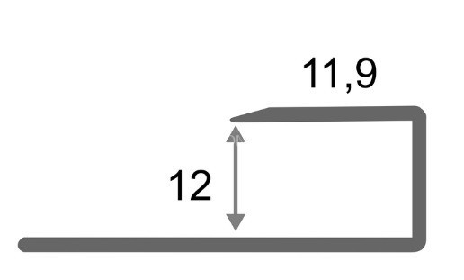 Алюминиевый П-образный профиль окантовочный гибкий ПО-П7 черный матовый 2,7 м
