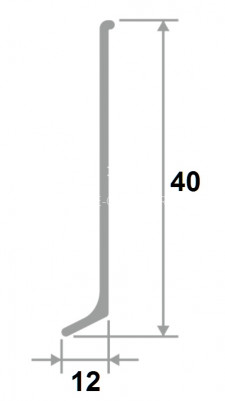 Внутренний уголок для напольного плинтуса Диал ПЛ-40ув черный