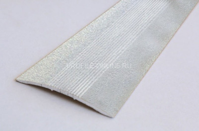 Одноуровневый порог алюминиевый с рифлением 39 мм А5 КР Люкс серебро люкс 2,7 м (упаковка 10 штук)
