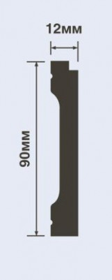 Напольный плинтус 14х90 мм HiWood B90V2 белый 200 см