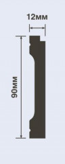 Напольный плинтус 14х90 мм HiWood B90V2 белый 200 см