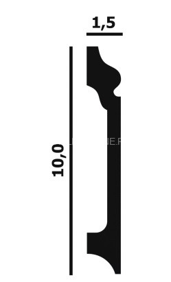 Напольный плинтус Перфект Плюс P56 100 мм 200 см белый из ударопрочного полимера